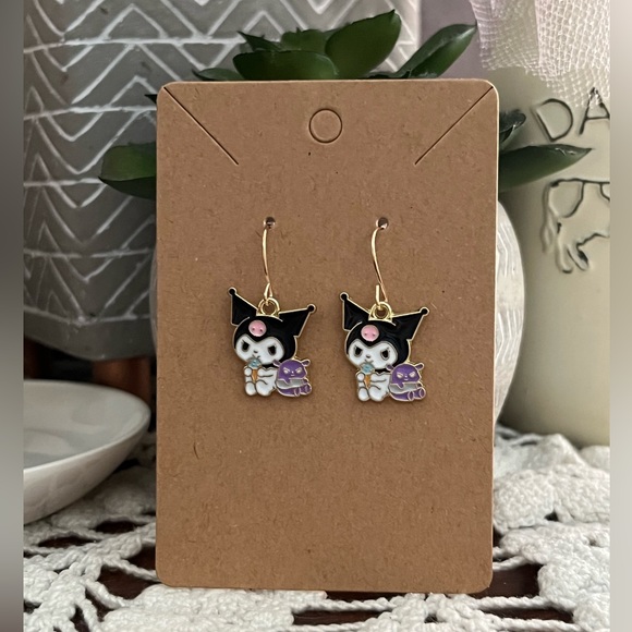 *3 for $20* Kuromi Eating Ice Cream with Baku Earrings | Sanrio Hello Kitty - Picture 4 of 7